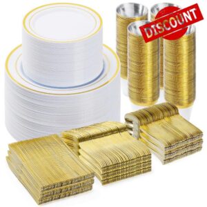 Bestvip 600PCS Plastic Dinnerware Set (100 Guests)