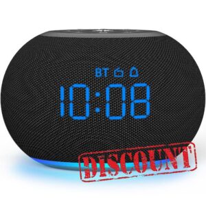 REACHER Digital Alarm Clock with Bluetooth Speaker