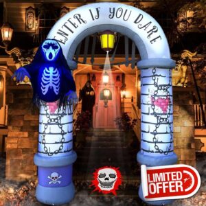 9.5 FT Halloween Inflatables Archway with Grim Reaper