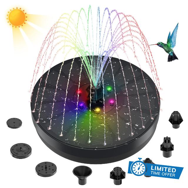 Solar Powered Bird Bath Fountain Pump