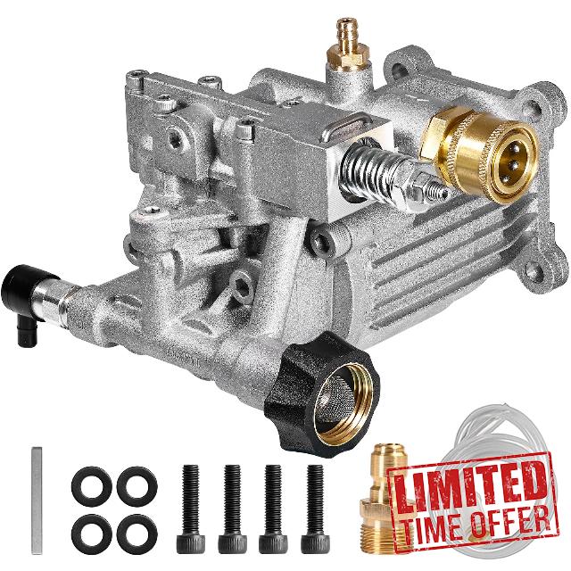 MUTURQ Horizontal Pressure Washer Pump 3/4" Shaft