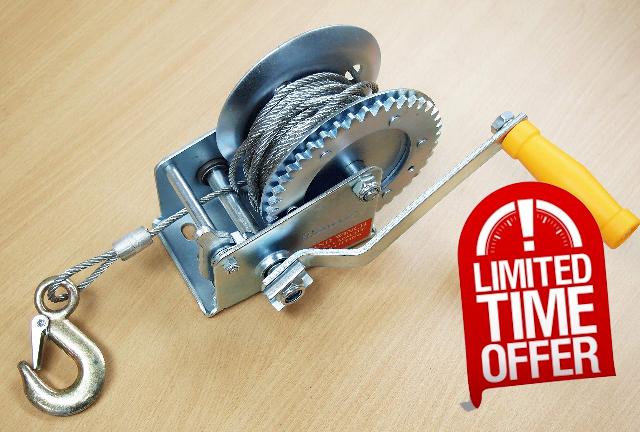 1200LB H.D. Hand Winch Gear Steel Cable ATV Towing Trailer Boat