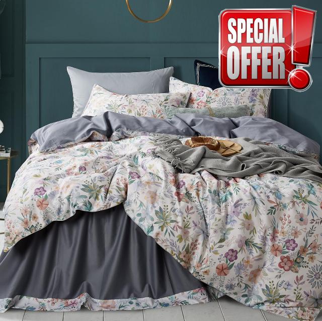 KASBLUEL Floral Duvet Cover King