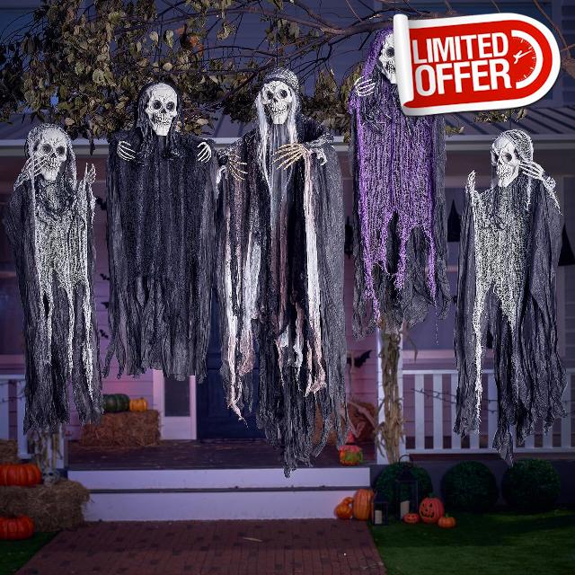 JOYIN 5 Pcs Halloween Hanging Grim Reapers