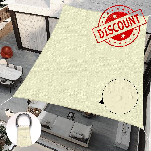 RICHIE 12’x16’ Beige Sun Shades Outdoor Rectangular