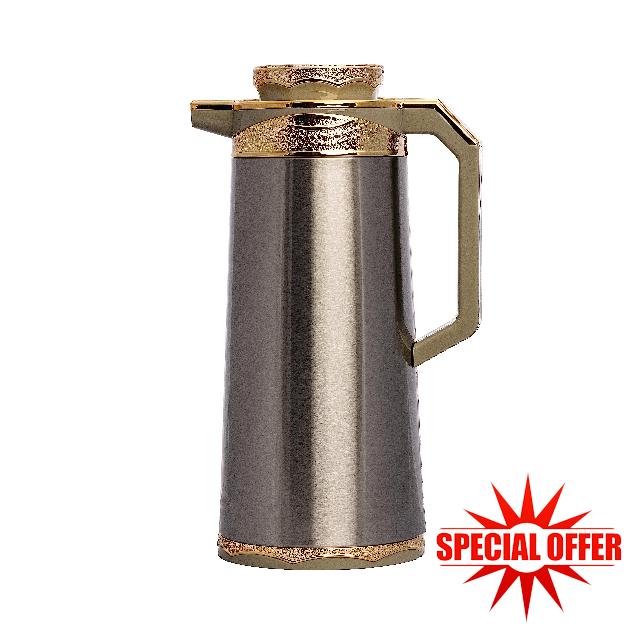 SAFURA Stainless Steel Coffee Carafe Insulated – Vacuum Water Flask Coffee Carafe for Keeping Hot & Cold Liquids Double Wall Reusable Thermos Container for Travel Hiking Camping (1.9 L)