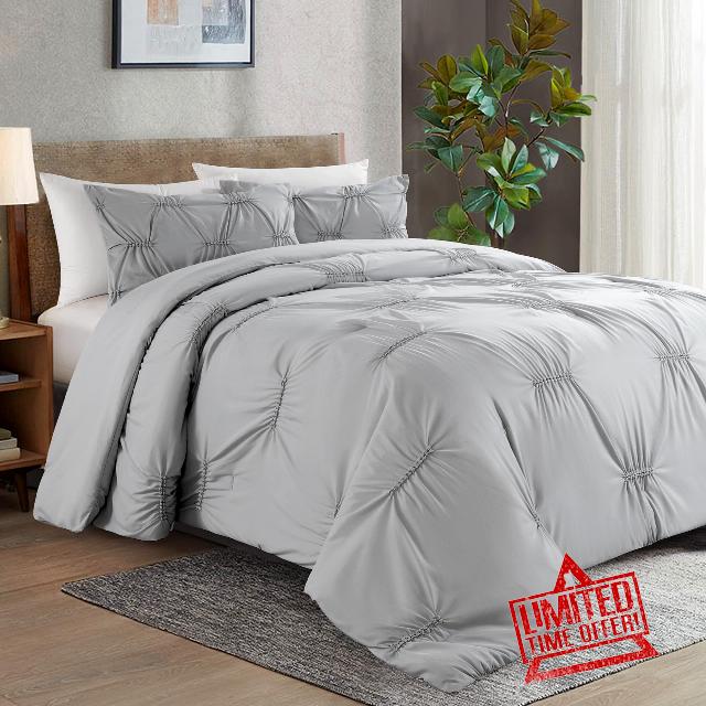 HOMBYS Oversized King Pinch Pleats Comforter Set