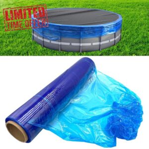 Winter Pool Cover Seal Wrap 500ft for Above Ground Pools - Windproof Stretchable Cover Sealer for Keep Pool Clean - Blue
