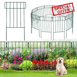 Koncifun Garden Fence 25 Pack Animal Barrier Fence 27ft (L) x 24in (H) Dog Fence Rustproof Metal Wire Fencing Border Garden Animal Barrier for Outdoor Landscape Patio Yard Garden Flower Bed