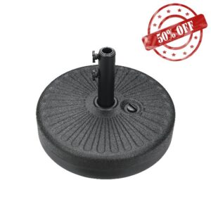 YSSOA 50lbs 20" Capacity Fillable Patio Umbrella Round Base Heavy Duty Market Stand for Outdoor Lawn