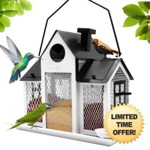 YYWMWM Solar Bird Feeders House for Outside Hanging