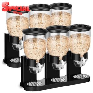 Umigy 2 Pcs Triple Indispensable Dry Food Dispenser Cereal Container Candy Dispenser Machine for Storage Preserving Dispensing Kitchen Rice Nuts Granola Snack Gumball Countertop