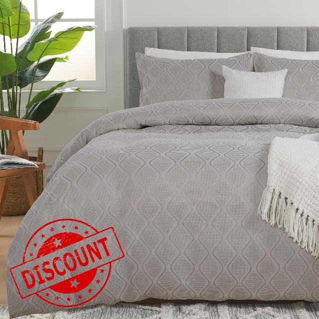 NORTH HOME Waffle Weave Cotton Duvet Cover Queen