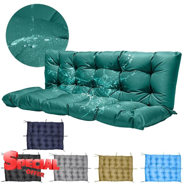 LCKFFYD Outdoor Swing Cushions,Bench Cushion Waterproof Swing Cushions 2/3 Seater Outdoor Porch Swing Cushions with Backrest