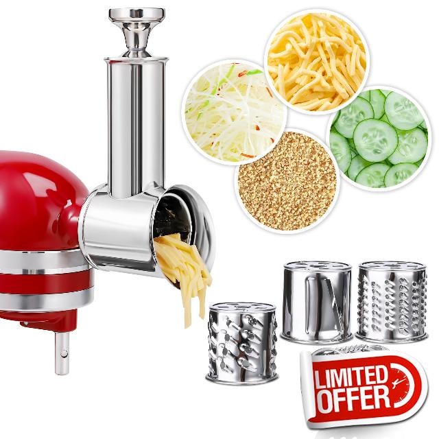 Stainless Steel Slicer Shredder Attachment for KitchenAid Stand Mixer