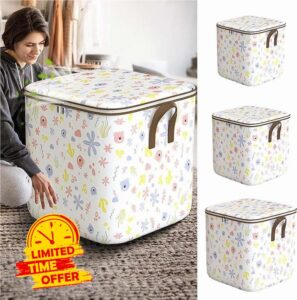Lopunny Home Storage Bins Non-Woven Zipper Closet Organizers and Storage Box