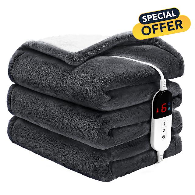 BENFOX Premium Heated Blanket Twin 62"×84" - Super Soft Electric Blanket with 6 Heating Levels