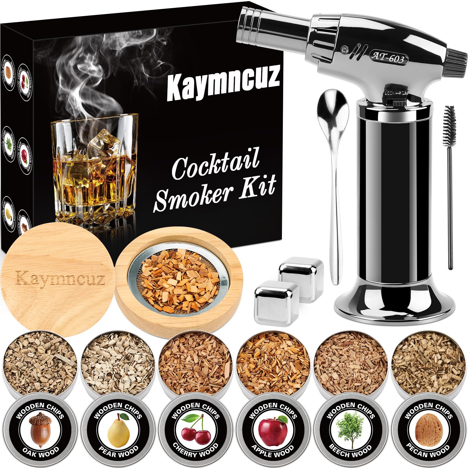 Old Fashioned Smoker Kit with 2 Whiskey Stones