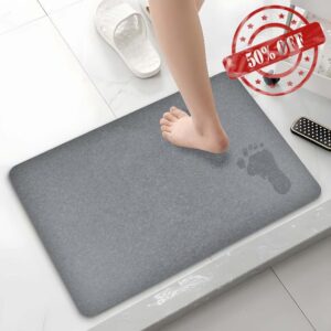Danda Stone Bath Mat for Bathroom | Diatomaceous Earth Bath Mat Stone | Non-Slip Stone Dish Drying Mat for Kitchen Counter| Fast Drying Diatomite Stone Bath Mat | Quick Absorbing Stone Shower Mat
