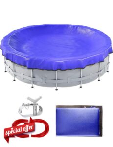 POOLHACKER Winter Pool Cover 15FT/18FT/21FT/24FT Round Above Ground - Round Pool Cover 21ft Round Above Ground