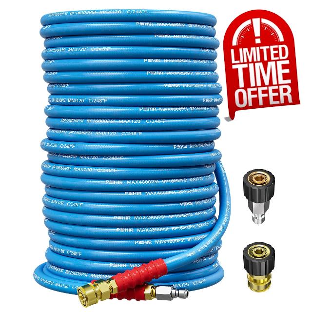 POHIR 100ft Pressure Washer Hose 3/8" 4800 PSI