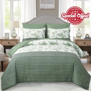 7 Piece Bed in a Bag Stripe Comforter Set Queen Size
