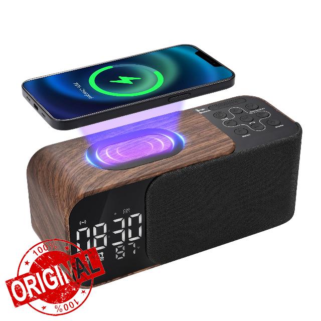 Ewaise Alarm Clock with Bluetooth Speaker