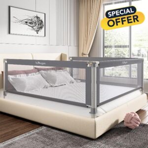 Ixdregan Bed Rail for Toddlers - Double Side Lift and Adjustable Height Bed Rails for Queen Bed