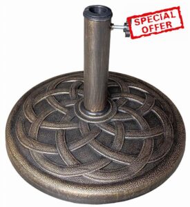 US Weight 26LB CAST STONE UMBRELLA BASE - BRONZE