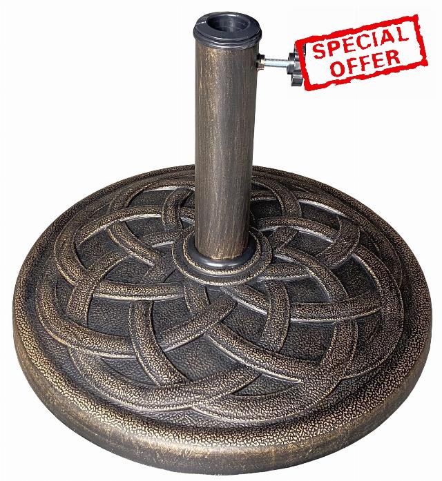 US Weight 26LB CAST STONE UMBRELLA BASE - BRONZE