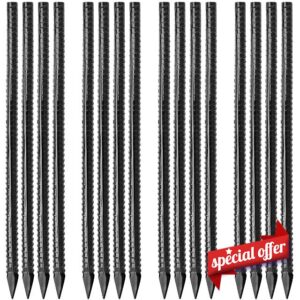 16 inches Ground Rebar Stakes (16 pcs) Heavy Duty Metal Spikes for Concrete Timber Garden Plant