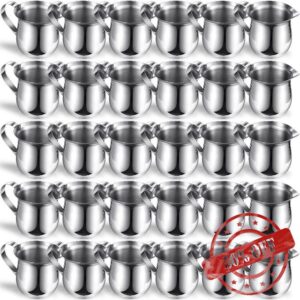 Bokon 36 Pcs Stainless Steel Bell Creamers 3 oz Creamer Pitcher for Serving Milk Coffee Cream Syrup Sugar Bell Shaped Creamer Container Espresso Shot Frothing Pitcher Cup for Restaurant Cafes Home