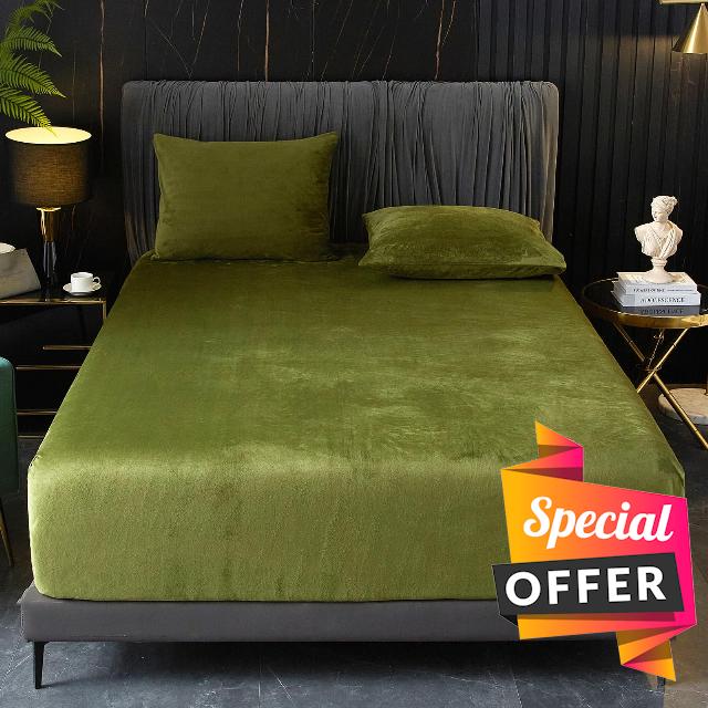 Ivellow Velvet Fitted Sheet Queen Size