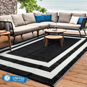 Reeple Outdoor Rug Carpet Waterproof 6x9 ft Reversible Patio Rug Frame RV Camping Rug