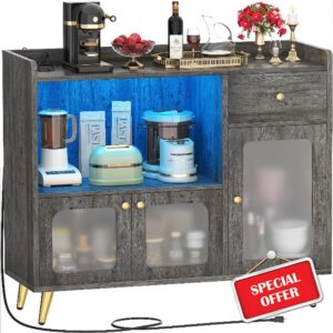 Cyclysio Sideboard Buffet Cabinet with Power Outlet
