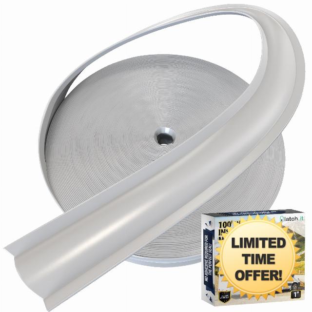 LATCH.IT RV Trim Molding Insert 1” (White) | 100’ RV Trim Molding Exterior | UV-Resistant Vinyl RV Corner Molding | Durable RV Molding Insert | Protect RV Exterior w/Vinyl RV Trim