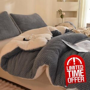 tonrew Fleece Twin Comforter Set-3D Cloud Jacquard Decorative