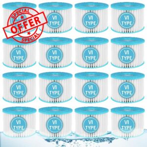 Cxshimi 16Pack Type VI Hot Tub Filter Replacement Coleman Saluspa Filter Cartridges Compatible with 90352E 58323 58323E 58324 90427E and Other Inflatable Hot Tub