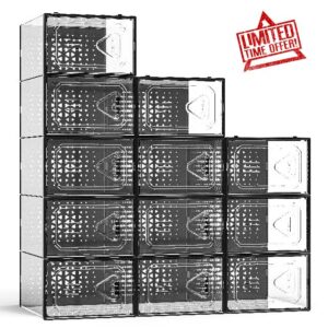 Ancofoo Large Shoe Organizer Storage Boxes