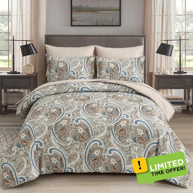 Dobuyly Boho Paisley Comforter Set Queen Size