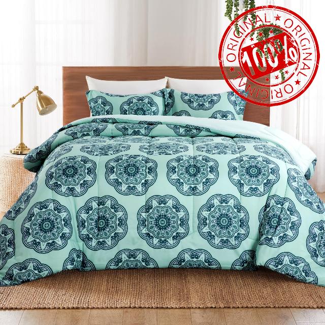 HOMBYS 120x120 Medallion Oversized King Comforter Set