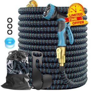 Garden Hose 100ft with 10 Function Spray Nozzle