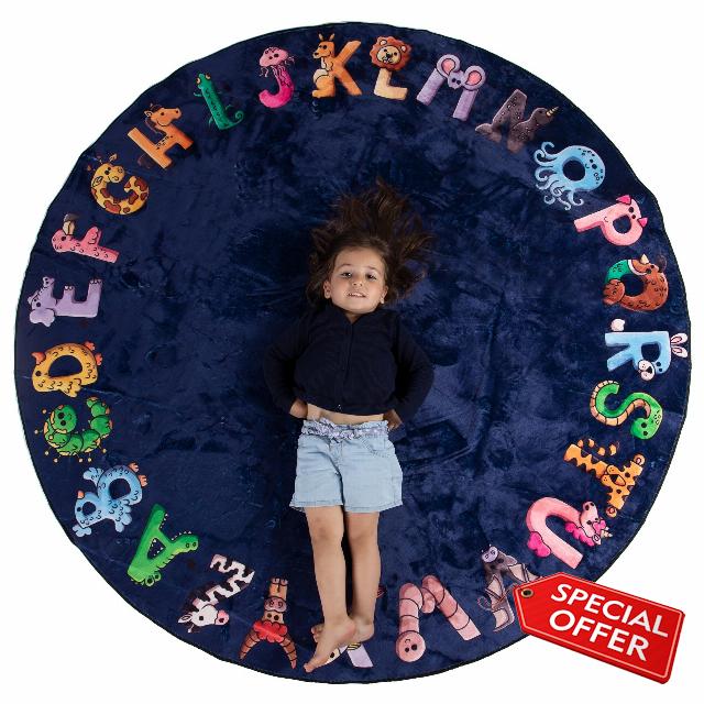 ABC Rug Playmat for Kids and Toddlers - Use in Nurseries to Learn The Alphabet