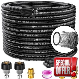 YASQA Cold Water Pressure Washer Hose 1/4" 50ft