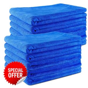 Gejoy 10 Pack Large Car Drying Towel 51" x 30" Large Absorbent Drying Towels Drying Microfiber Towel for Cars Boats Suvs car Washing