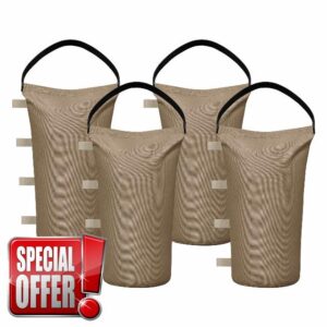 Easy-Going 4-Pack Sand Bags for Weight Sand Bags for Patio Umbrellas Sandbags for Outdoor Pop up Canopy Tent (Without Sand) Camel Premium (21.7x7.9inch)