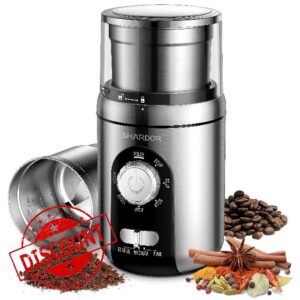 SHARDOR Adjustable 12 Cup Coffee Grinder Electric with 3 Grinding Settings