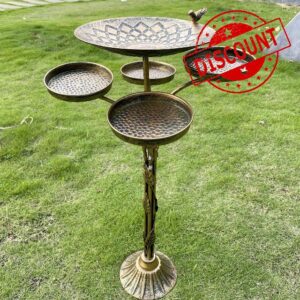 HOUYANG 32.5" H Cast Iron Pedestal Bird Bath