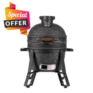 VESSILS Kamado Charcoal Grill Complete Set - Ceramic BBQ Grill Smoker with Grill Cover