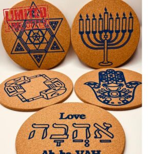 Cork Trivet Set 5 Pieces Used for Jewish Holidays